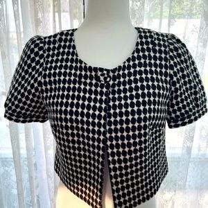 Ann Taylor Loft Black/Ivory Cropped Jacket.